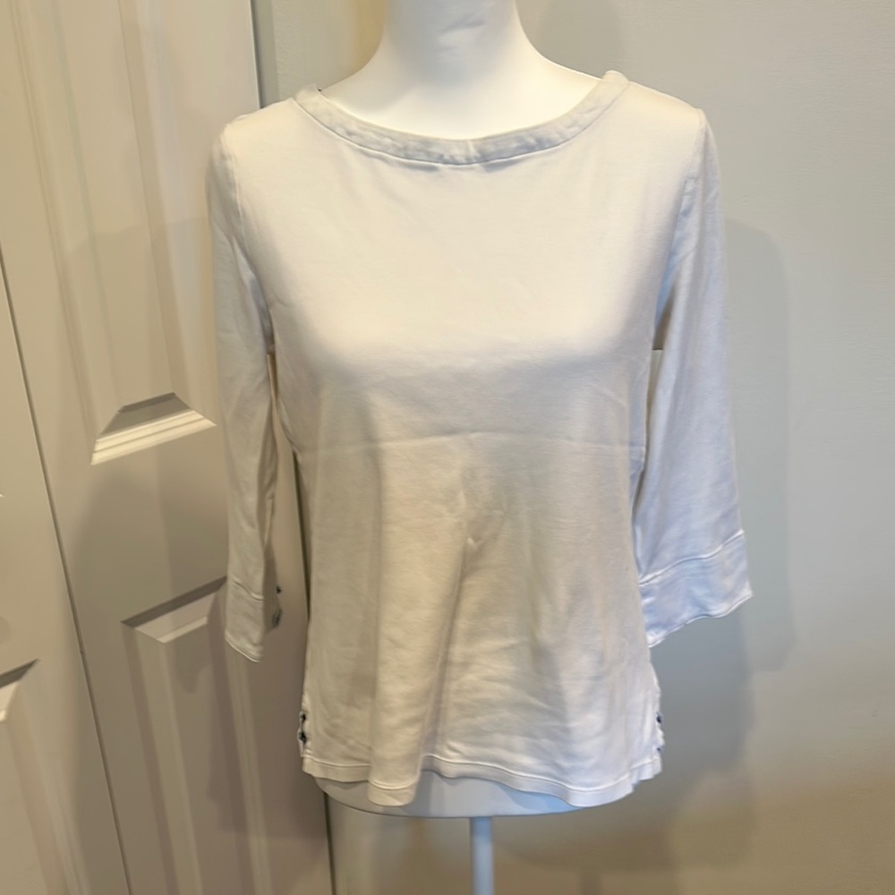 Nautica Women's Cream 3/4 Sleeve Blouse